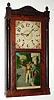 C.1835, Elisha Hotchkiss, Burlington, Conn, stenciled column and splat, 30 hour wooden works, time/strike, w/ original eagle hands.