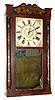 C.1832, Marsh, Gilbert and Co., Farmington, Conn, stenciled column and splat, 30 hour wooden works, time and strike.
