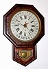 C.1885, E. N. Welch Mfg Co., No. 1 Drop Calendar, in mahogany, 8-day time and calendar.