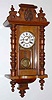 C.1905, German, Spring Regulator, in the Alt Deutsch style, 8-day with porcelain dial, walnut case.