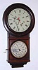 C.1878, Welch, Spring and Co., Round Head No. 4, 8-day time and gong strike double dial calendar clock.