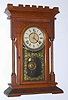 C.1883, New Haven Clock Co., BOYNE, parlor clock in ash, 8-day time and gong strike.