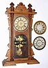 C.1891, Waterbury Clock Co., "Calendar No. 40", 8-day time and strike double dial calendar clock, needing work.