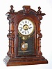 C.1880. Welch, Spring and Co., PATTI model shelf clock, time strike and alarm, in rosewood, as-found.