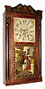 C.1837, Mathewson and Harris, New Hartford Centre, Conn., 30-hour time/strike wood movement half column and splat shelf clock.