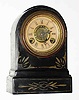 C.1875, Terry Clock Co., Waterbury, Conn, 30-hour time/alarm miniature iron case timepiece.