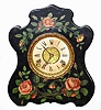 C.1908, Sessions Clock Co., FLORA, time and strike mantel clock with colored floral decorations.