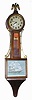 C. 1930, Waltham Watch and Clock Co., banjo timepiece, using their 8-day car clock movement, with key wind set up on dial.