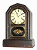 C.1875, New Haven Clock Co., Octagon Top Cottage, rosewood veneered shelf clock, 30-hour time and gong strike.
