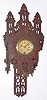 C.1885, American FRET WORK timepiece, as-found, some frets missing, 30 hour pendulum mov't.