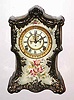 Mixed lot, C.1900, New York (Kroeber?) porcelain case, now with Ansonia 8-day time/strike open escapement movement (slightly small for case).