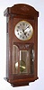 C.1915, German, P Haas, Edwardian Box clock, 8-day rod strike in an oak case with 3 panes of beveled glass in the door.