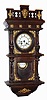 C.1895, German "RA" wall clock, 8 day spring driven, time and gong strike walnut cased, with a short pendulum movement from another clock.