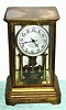 C.1908, German, Jahresuhrenfabrik, 400 Day timepiece in a sheet brass and glass case with plain glass, dial marked Germany at bottom.