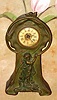 C.1895, Western Clock Mfg, Co., Chicago later became Westclox, cast iron novelty clock in the Art Nouveau style, 30 hour time only mov't.