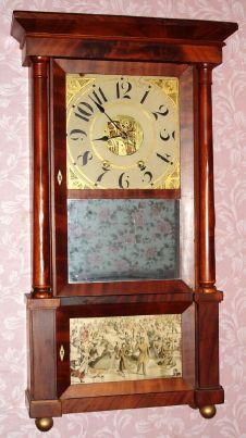 Mixed lot, a good double deck Empire case with mahogany veneer, probably Birge and Peck, now with a signed Chauncey Jerome, 8-day, 2-wt movement, C.1845. — Antique Clocks Price Guide