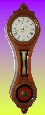 Repro Howard No. 10 Figure 8 Wall clock in walnut, with well made 8-day weight movement signed "Cline". C. 1980. — Antique Clocks Price Guide