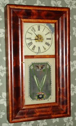 Chauncey Jerome (?), OOG mahogany shelf clock, 8-day time and strike, 2-wt. C.1850. — Antique Clocks Price Guide