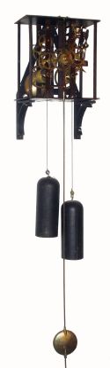 Movement, weights, pend, C.1860, French, Morbier, 2-weight, bell strike, anchor escapement with prayer feature — Antique Clocks Price Guide