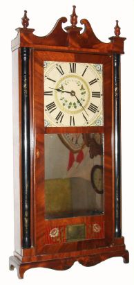 Silas Hoadley, Plymouth, Conn, 30-hour time and strike wood movement shelf clock, with case modifications. C.1830. — Antique Clocks Price Guide