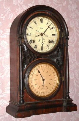 Welch, Spring and Co., "ITALIAN No. 1" double dial perpetual calendar, 8-day time and gong strike, spring. C.1872. — Antique Clocks Price Guide
