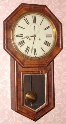 Welch, Spring and Co., Forestville, Conn, VERDI model long drop octagon, with time only 8-day duplex movement, rosewood case. C.1878. — Antique Clocks Price Guide