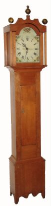 Silas Hoadley, wooden works tall clock, 8-day, in a country pine case with restorations. C.1825. — Antique Clocks Price Guide