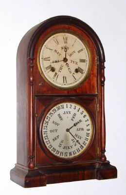 Welch, Spring and Co., "Italian No. 3", 8-day time/strike double dial perpetual calendar clock. C. 1870. — Antique Clocks Price Guide