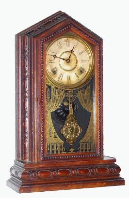 William L. Gilbert Clock Co., "ARMY No. 37", 8-day time/strike mantel clock. C.1900. — Antique Clocks Price Guide