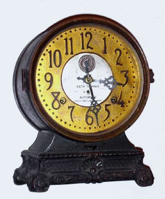 Seth Thomas Clock Co. "GRAND" Long Alarm, 8-day pendulum movement alarm clock, Circa 1909 — Antique Clocks Price Guide