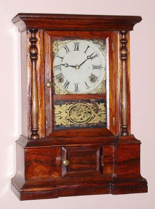 Atkins Clock Co., LONDON model shelf clock in rosewood, 8-day time and strike, spring, C.1870. — Antique Clocks Price Guide
