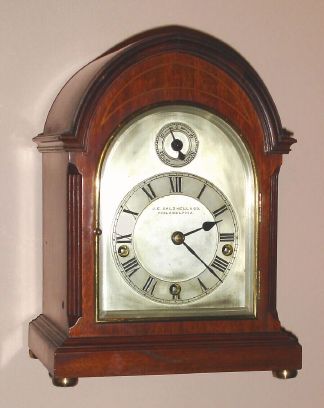 German, Winterhalder and Hofmeier, Neustadt, Baden, made for J. E. Caldwell and Co.,, Philad'a, Westminster Chime mantel or bracket clock with arched silvered dial, and with F/S regulation in the arch, 8-day, spring, C.1900, — Antique Clocks Price Guide