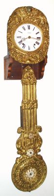 French, Morbier or Comptoise, 2-wt wall clock with wooden bracket, signed LEBOGOT, St. Hilaire du Harcouet. C.1860. — Antique Clocks Price Guide