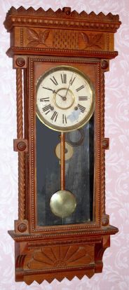 Wm. L. Gilbert Clock Co., "Asbury", 8-day time/strike wall regulator. Circa 1901 — Antique Clocks Price Guide