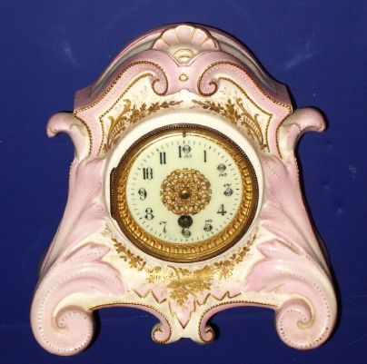 French, 8-day porcelain mantel clock (less hands) Circa 1900. — Antique Clocks Price Guide