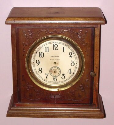 National Clock and Mfg. Co., "No. 287" 8-day alarm clock FOR PARTS. Circa 1910 — Antique Clocks Price Guide