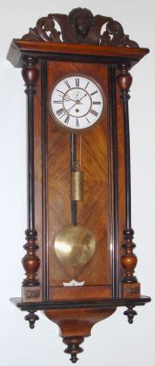 German, Mueller and Co., Muhlheim on Danube, 1-Wt, "Vienna Regulator" timepiece, with RSM+Rose trademark, C.1890 — Antique Clocks Price Guide