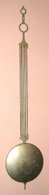 Pendulum only, American, gridiron, from a Jones, NY pinwheel wall regulator, 80 beat case. — Antique Clocks Price Guide