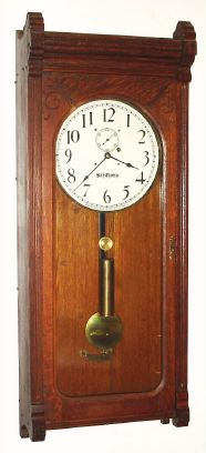 A heavy oak case from a self-wind or watchman's clock, now with a Seth Thomas No. 2 movement, C.1900 — Antique Clocks Price Guide
