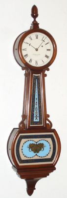 American banjo copy of a 1930 Waltham model with the dial and movement marked E. Howard and Co., the movement was not made by Howard, but by someone who copied a movement and made the case. Circa 1975 — Antique Clocks Price Guide