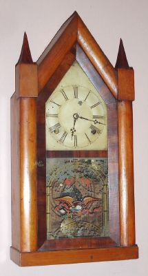 Chauncey Boardman, 1-day fusee, Sharp Gothic or steeple clock, C.1850, — Antique Clocks Price Guide