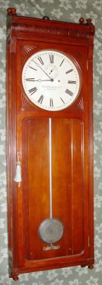 E. Howard and Co., Boston, "REGULATOR No. 72" in cherry, weight driven, 8-day, 14 inch dial, C.1890. — Antique Clocks Price Guide