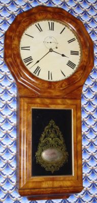 Seth Thomas, "REGULATOR No. 1, EXTRA", 8-day timepiece, weight driven, in a well figured walnut case, c.1875 — Antique Clocks Price Guide