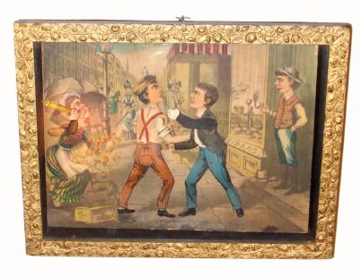 American, folk art automaton, "BILLY THE BRUISER", powered by a modified spring movement, now with aluminum governor. — Antique Clocks Price Guide