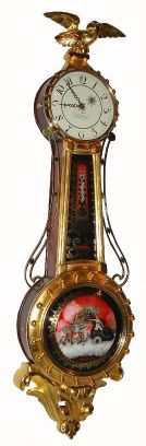 Foster S. Campos, Pembroke, Mass, GIRANDOLE, timepiece, weight driven, 8-day, with Aurora tablets and fantastic bright gilding. C.1999 (dated), serial number 3 — Antique Clocks Price Guide
