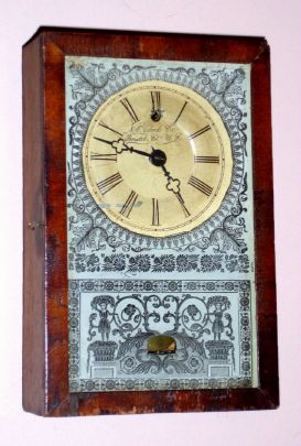 New England Clock Co., 30-hour shelf timepiece, commonly referred to as the "Cigar Box" clock, C.1851. — Antique Clocks Price Guide