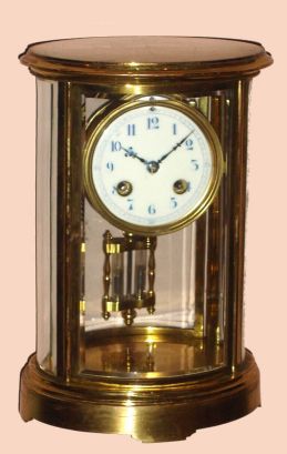 French, Vincenti for H+H, an oval cased 4-glass crystal regulator, with white porcelain dials and Arabic numerals, 8-day strike, on a gong, C.1900 — Antique Clocks Price Guide