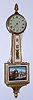 Boston area unsigned weight banjo, 8-day, a gilt rope front case with a replacement reverse painted Aurora tablet, C.1835.