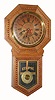 E. Ingraham and Co., "ECLIPSE CALENDAR" , pressed oak, long drop octagon timepiece with simple calendar. C.1910.