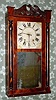 Riley Whiting, Winchester, Conn, half column and carved splat shelf clock, 30-hour wooden works movement, 2-wt, time and strike. C. 1834.